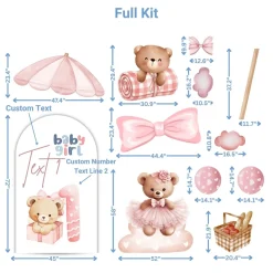 Teddy Bear Picni Foam Core Birthday Backdrop Kit by PopScene™