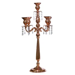 The Cleopatra - 30" 4-Arm Candelabra w/ Collapsing Arms! - Rose Gold - by DecoStar™