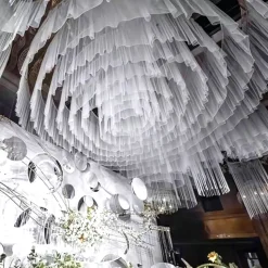 The Double Ruffle™ Tulle Hanging Ceiling Drape - Choose Size