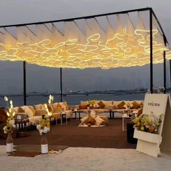 The Ripplewave™ LED Hanging Ceiling Drape Warm or Cool Light - Choose Size & Color