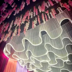 The Ripplewave™ LED Hanging Ceiling Drape Warm or Cool Light - Choose Size & Color