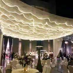 The Ripplewave™ LED Hanging Ceiling Drape Warm or Cool Light - Choose Size & Color