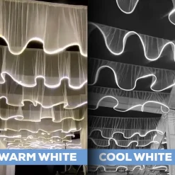 The Ripplewave™ LED Hanging Ceiling Drape Warm or Cool Light - Choose Size & Color