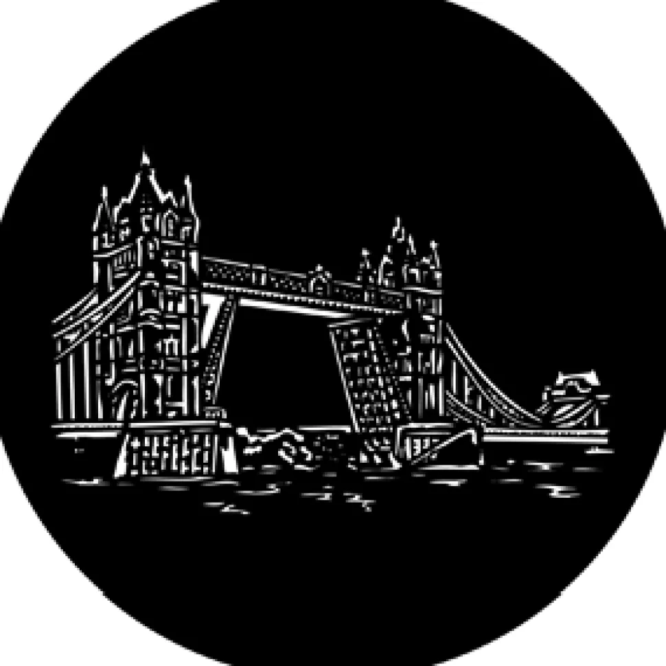 Tower Bridge 2 - Stock Gobo for Gobo Light Projectors - Choose your size!