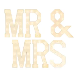 Traditional Wood Marquee "MR & MRS"
