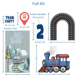 Train Party Foam Core Birthday Backdrop Kit by PopScene™