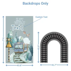 Train Party Foam Core Birthday Backdrop Kit by PopScene™