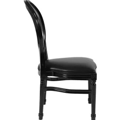 Transparent Back Event Chair with Vinyl Seat - Black