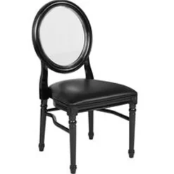 Transparent Back Event Chair with Vinyl Seat - Black