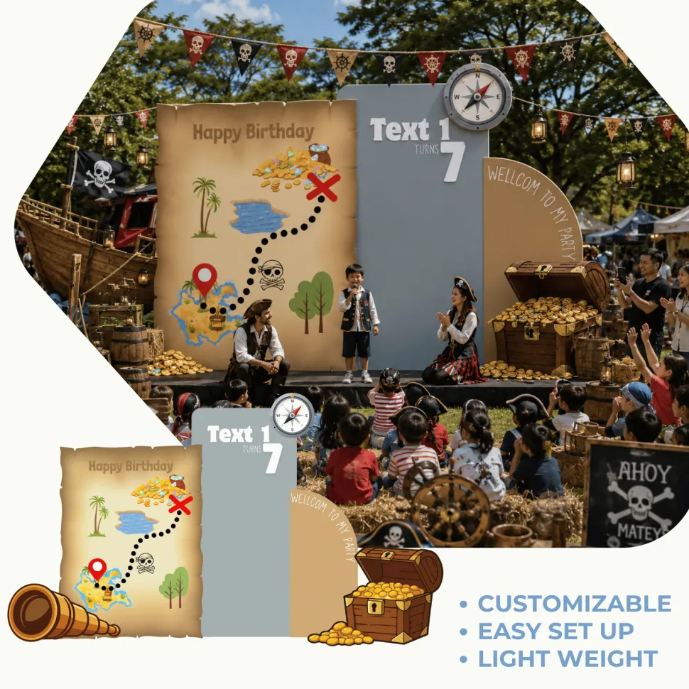 Treasure Hunt Foam Core Birthday Backdrop Kit by PopScene™