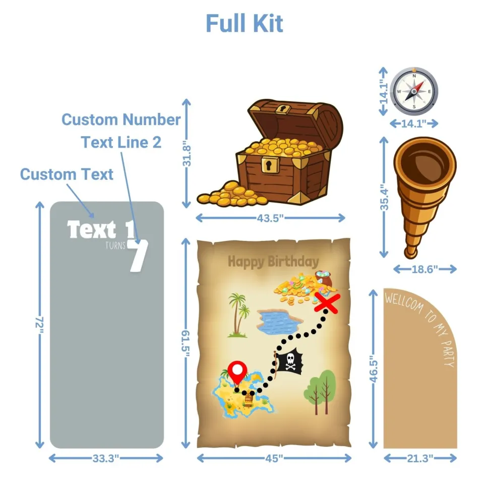 Treasure Hunt Foam Core Birthday Backdrop Kit by PopScene™