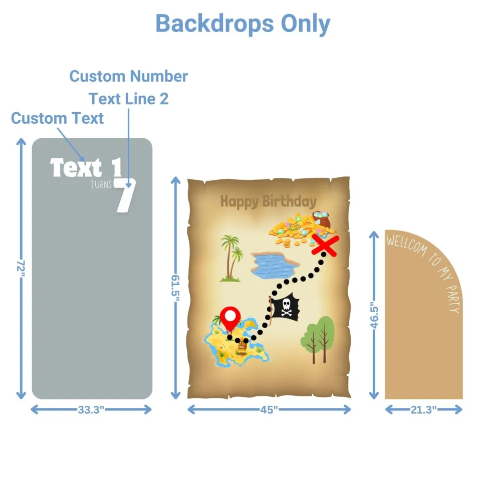 Treasure Hunt Foam Core Birthday Backdrop Kit by PopScene™