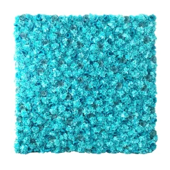 Turquoise Mixed Floral Wall - Curtain Style - Easy Install! Select Size