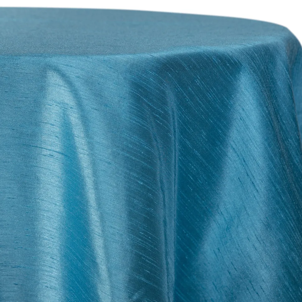 Turquoise - Shantung Satin “Capri” Tablecloth - Many Size Options