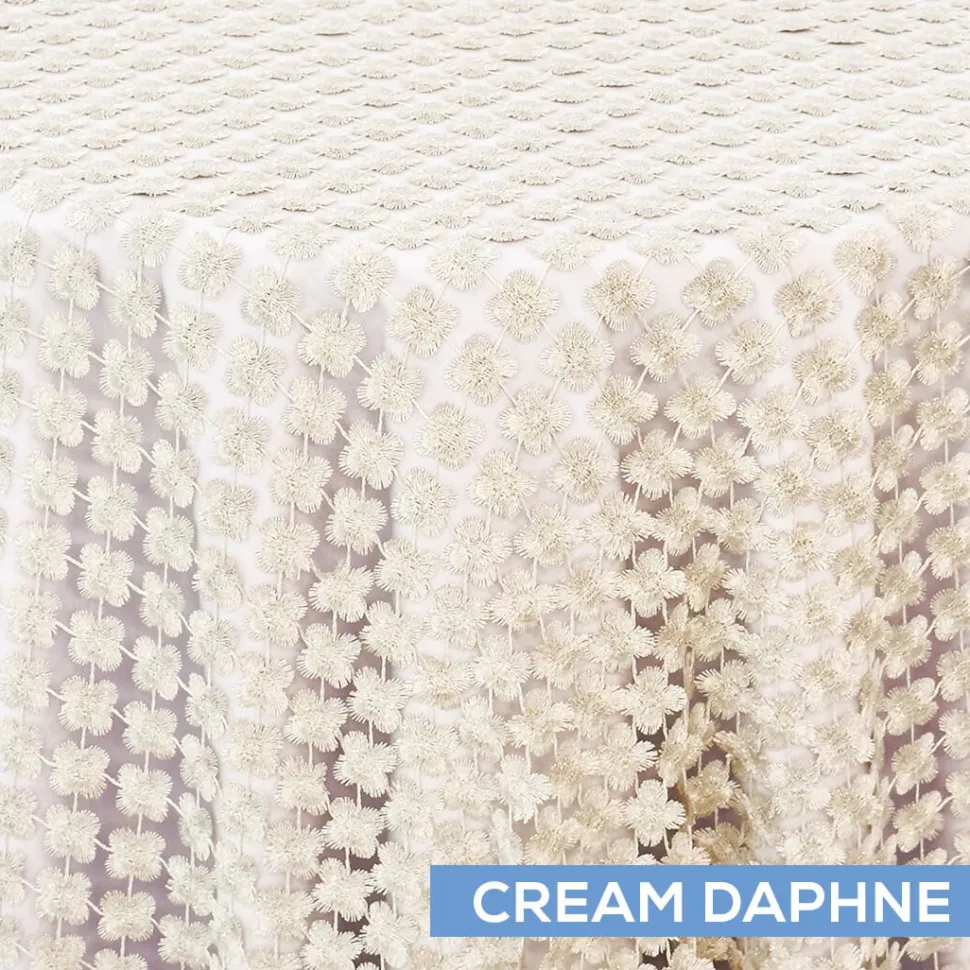 Twinkle / Daphne Lace Table Overlay by Eastern Mills - Cream Daphne - Many Size Options