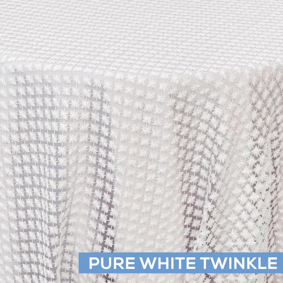 Twinkle / Daphne Lace Table Overlay by Eastern Mills - Pure White Twinkle - Many Size Options