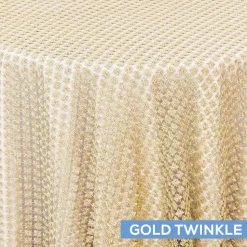 Twinkle / Daphne Lace Table Overlay by Eastern Mills - Gold Twinkle - Many Size Options