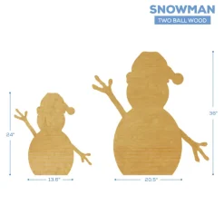 Two Ball Wood Snowman - Choose your Size