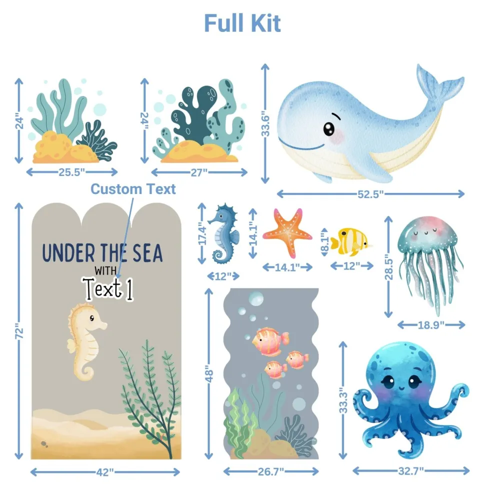 Under the Sea Foam Core Birthday Backdrop Kit by PopScene™
