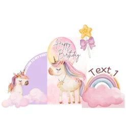 Unicorn Fantasy Foam Core Birthday Backdrop Kit by PopScene™
