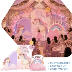 Unicorn Fantasy Foam Core Birthday Backdrop Kit by PopScene™