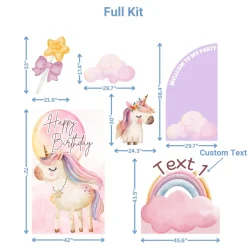 Unicorn Fantasy Foam Core Birthday Backdrop Kit by PopScene™