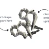 2 Universal Drape Support Clamp - Pair