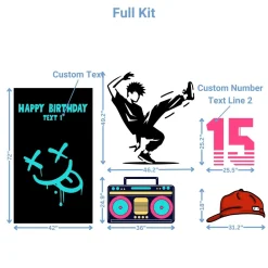 Urban Streetwear Foam Core Birthday Backdrop Kit by PopScene™