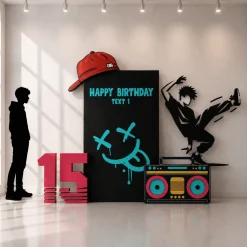 Urban Streetwear Foam Core Birthday Backdrop Kit by PopScene™