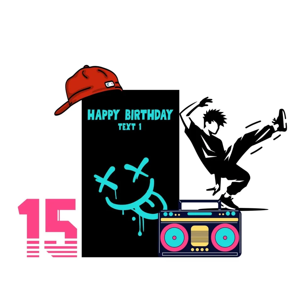 Urban Streetwear Foam Core Birthday Backdrop Kit by PopScene™