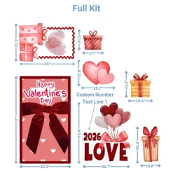 Valentines day 1 Foam Core Birthday Backdrop Kit by PopScene™
