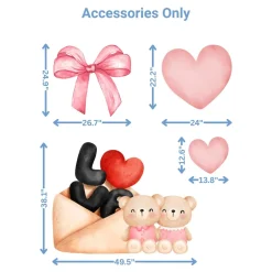 Valentines day 3 Foam Core Birthday Backdrop Kit by PopScene™