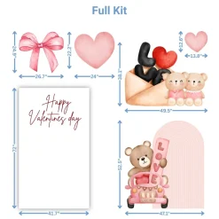 Valentines day 3 Foam Core Birthday Backdrop Kit by PopScene™