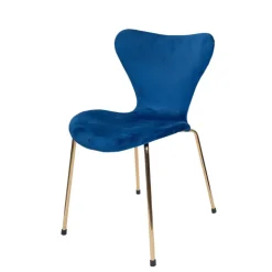 Velour Side Chair - Blue