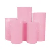 Velvet Covers for Metal Cylinder Pedestal Stands 5 pcs/set - Pink