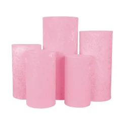 Velvet Covers for Metal Cylinder Pedestal Stands 5 pcs/set - Pink
