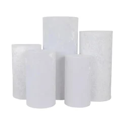 Velvet Covers for Metal Cylinder Pedestal Stands 5 pcs/set - White