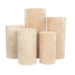 Velvet Covers for Metal Cylinder Pedestal Stands 5 pcs/set - Champagne