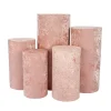 Velvet Covers for Metal Cylinder Pedestal Stands 5 pcs/set - Blush/Rose Gold