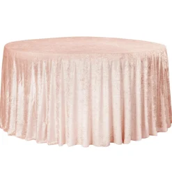 Velvet 132" Round Tablecloth - Blush/Rose Gold