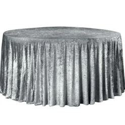 Velvet 132" Round Tablecloth - Charcoal