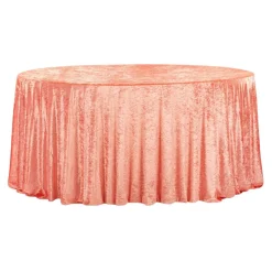 Velvet 120" Round Tablecloth - Coral