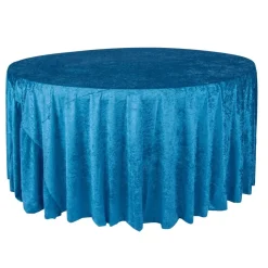 Velvet 132" Round Tablecloth - Dark Teal