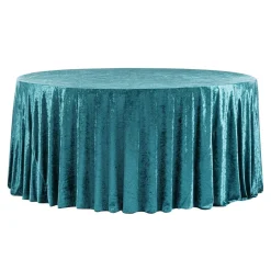 Velvet 120" Round Tablecloth - Dark Turquoise