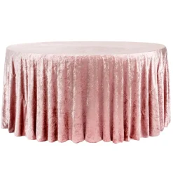 Velvet 120" Round Tablecloth - Dusty Rose/Mauve