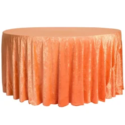 Velvet 120" Round Tablecloth - Orange