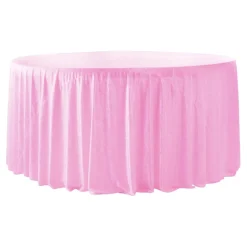 Velvet 120" Round Tablecloth - Pink