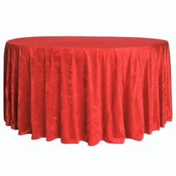 Velvet 132" Round Tablecloth - Red