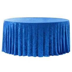 Velvet 120" Round Tablecloth - Royal Blue