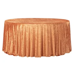 Velvet 132" Round Tablecloth - Rust